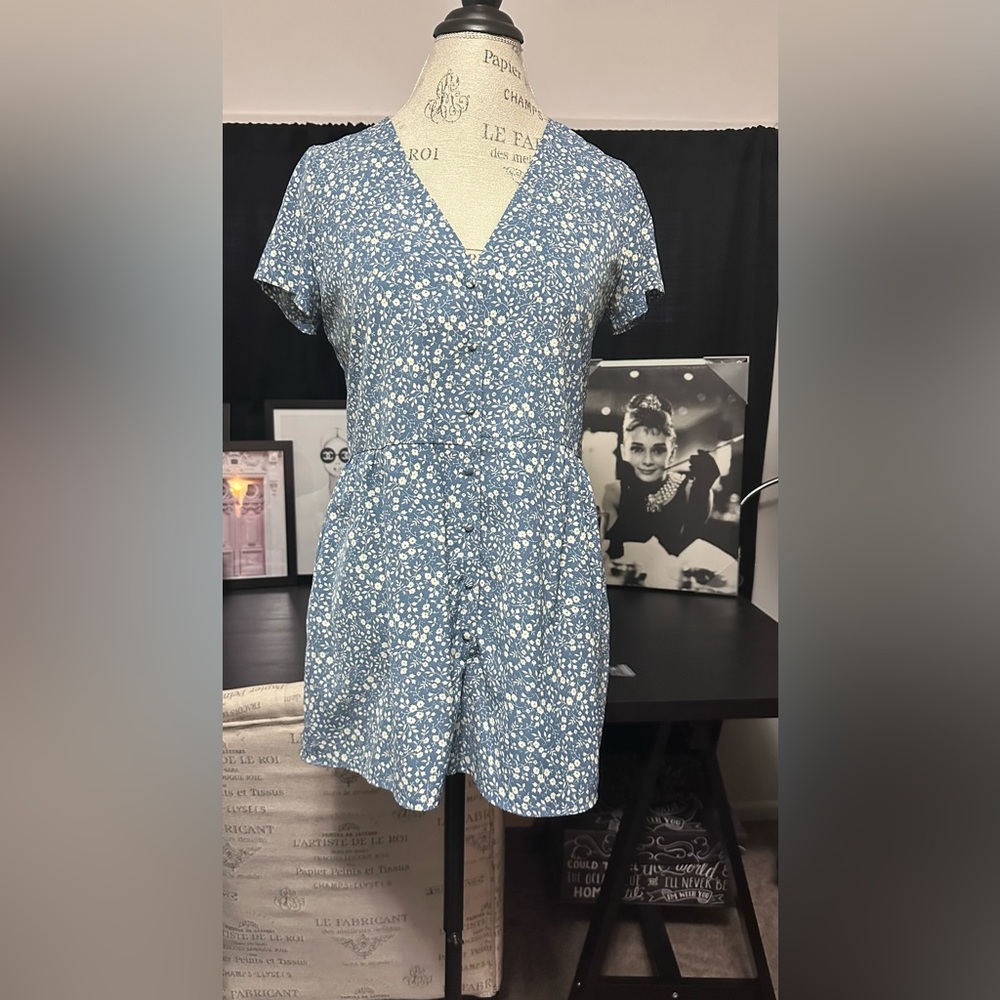 Floral Blue Women's Jumpsuit